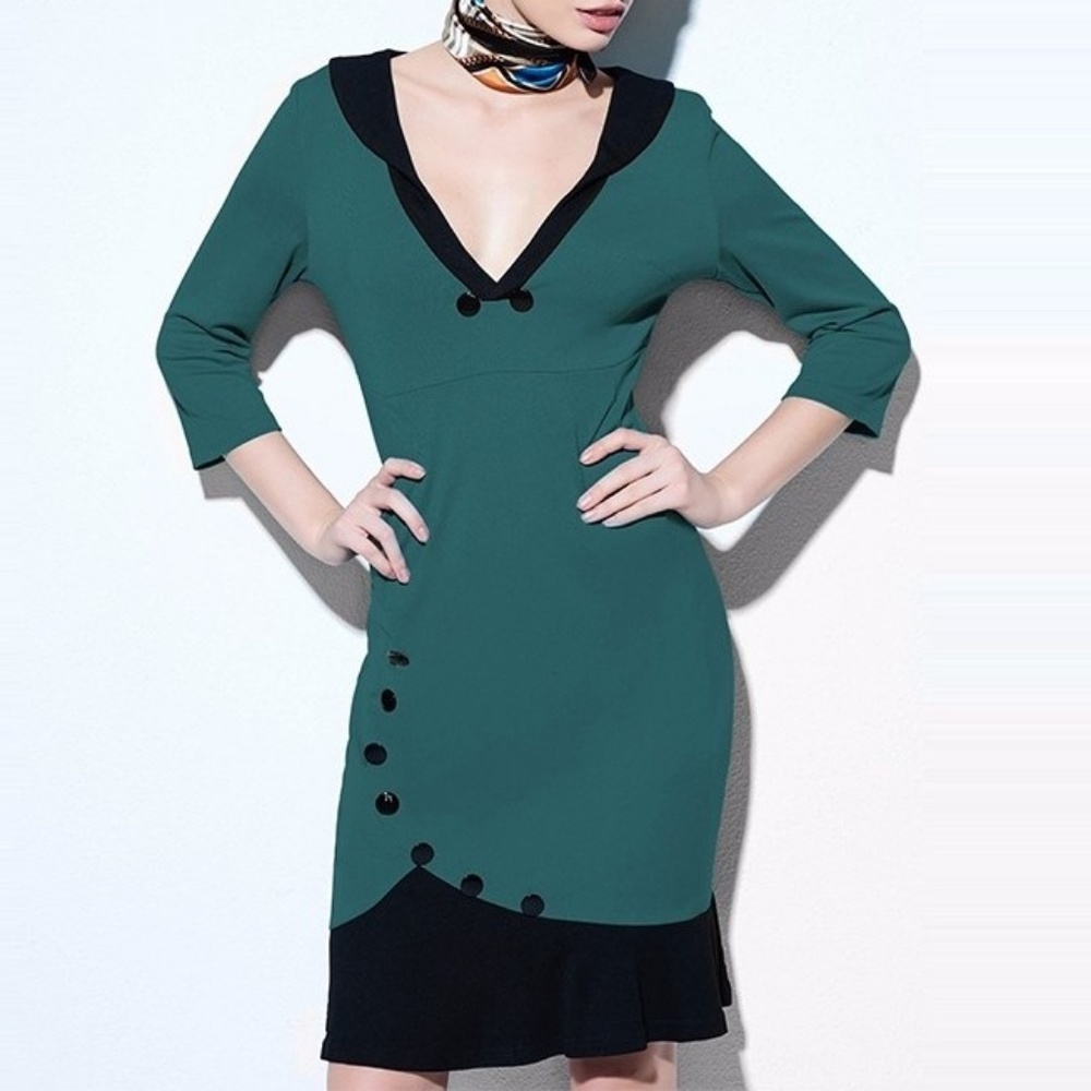 NWOT Vintage Styled Retro Green Dress